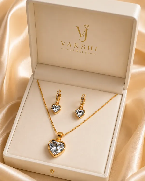 Golden_&_Clear_Stainless_Steel_Necklace_Set_For_Women