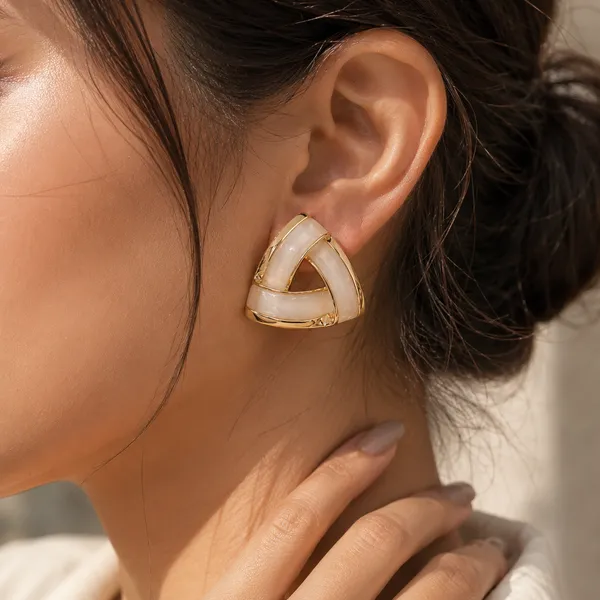 White_&_Golden_Stainless_Steel_Earring_For_Women