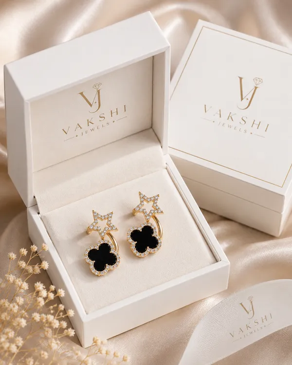 Black_&_White_Stainless_Steel_Earring_&_Black_Golden_Stainless_Steel_Earring_For_Women_(Combo_of_2)