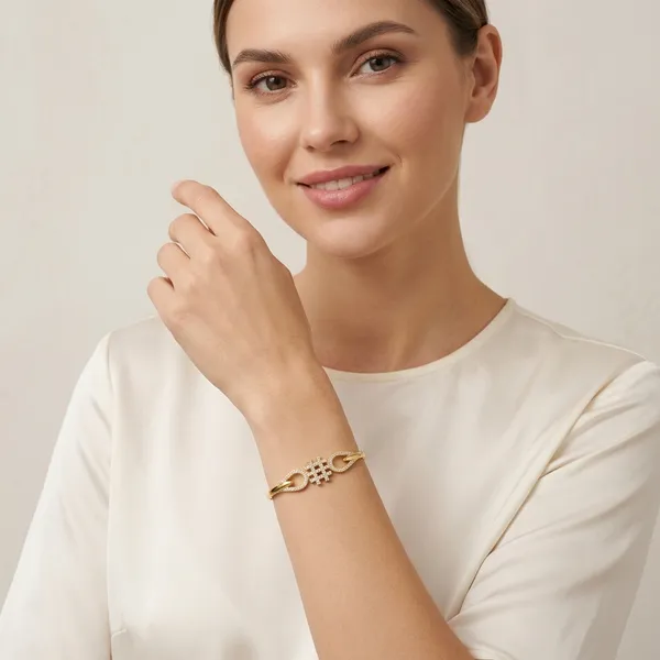 Gold_Stainless_Steel_American_Diamond_Bracelet_For_Women