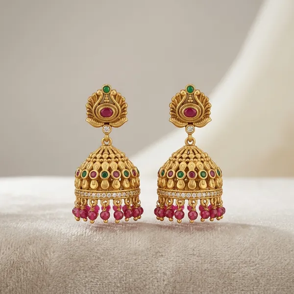 Ruby_&_Gold_Copper_Brass_Ear_Rings_For_Women