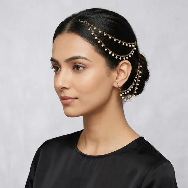 Mehendi_and_White_Pearl_Kaan_Chain_For_Women