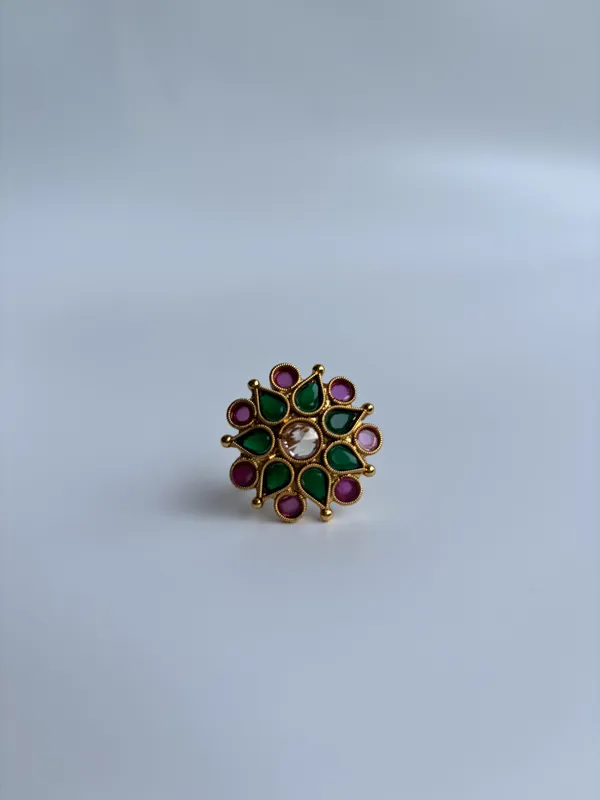 Multi_and_Gold_Copper_Brass_Ring_For_Women
