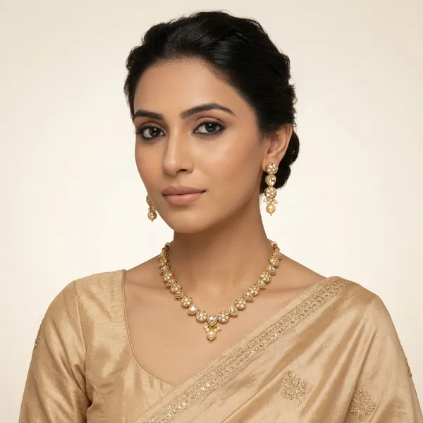 Champagne_And_Gold_Copper_Brass_Necklace_Set_For_Women