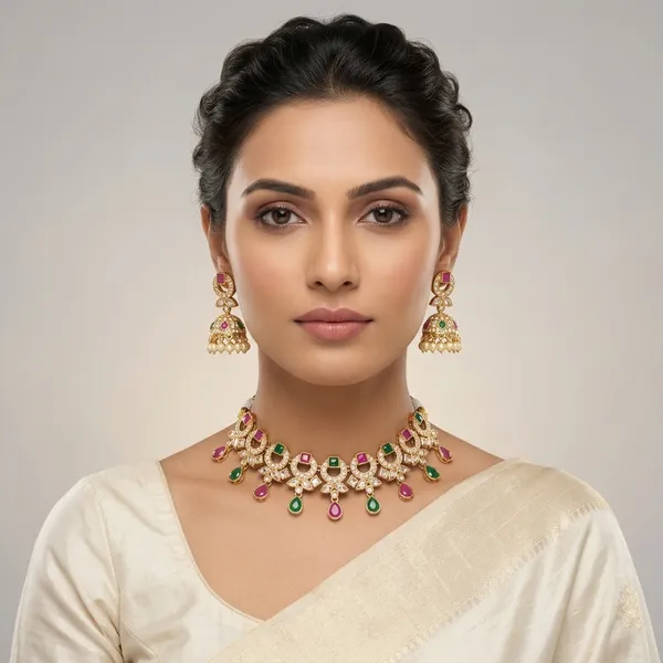 Multi_Gold_Copper_Brass_Necklace_Set_For_Women