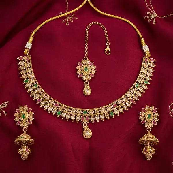 Multicolour_Copper_Brass_Necklace_Set_For_Women
