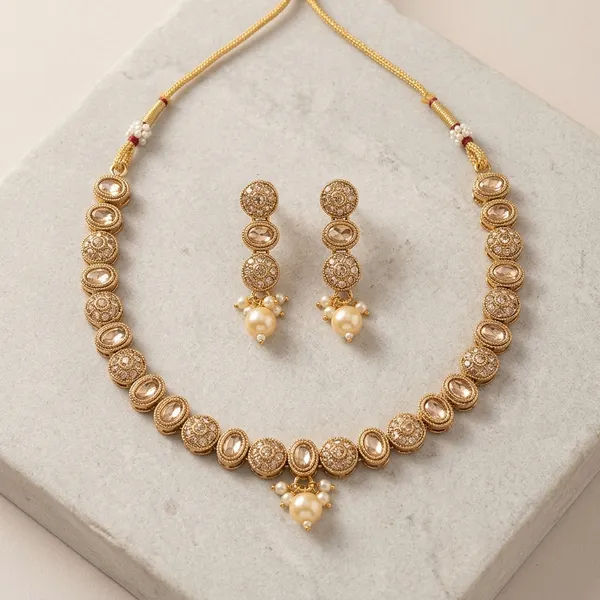 Champagne_And_Gold_Copper_Brass_Necklace_Set_For_Women
