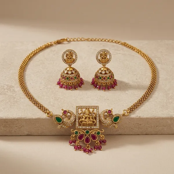 Gold_Copper_Brass_Necklace_Set_For_Women
