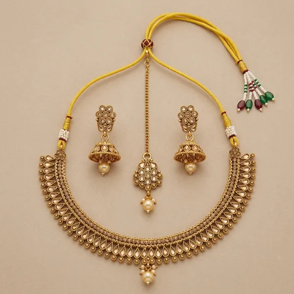 Gold_Copper_Brass_Necklace_Set_For_Women