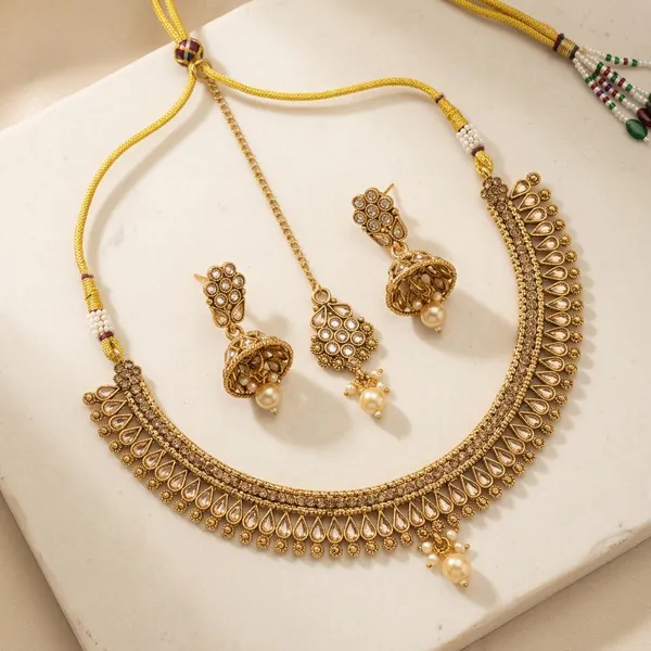Gold_Copper_Brass_Necklace_Set_For_Women