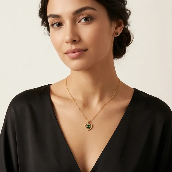 Gold_Green_Stone_Stainless_Steel_Pendant_Set_For_Women