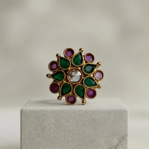 Multi_and_Gold_Copper_Brass_Ring_For_Women