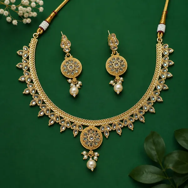 Champagne_Gold_Copper_Brass_Casual_Necklace_For_Women