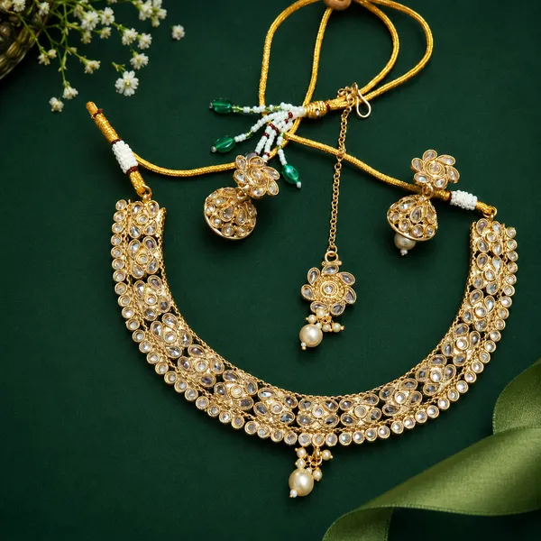 Champagne_Gold_Brass_Casual_Necklace_For_Women