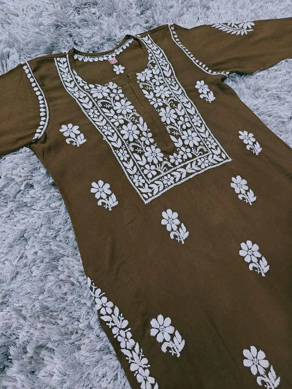 Aarna_Hand_Work_Fine_Chikankari__Straight_Kurti_For_Women