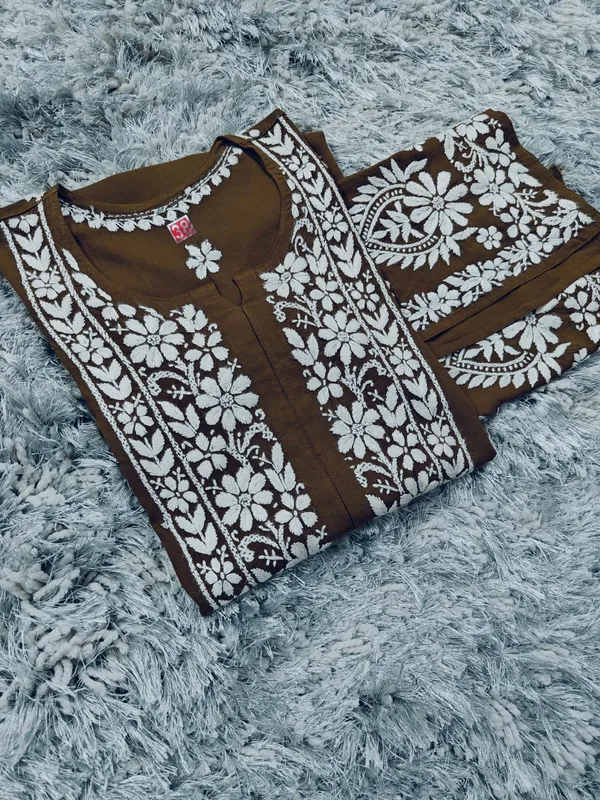 Aarna_Hand_Work_Fine_Chikankari__Straight_Kurti_For_Women