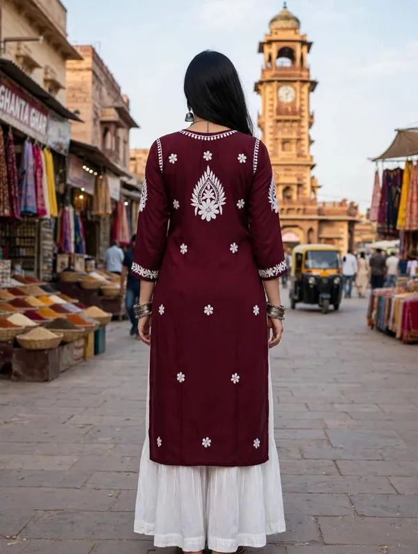 Aarohi_Hand_Work_Fine_Chikankari_Straight_Kurti_For_Women