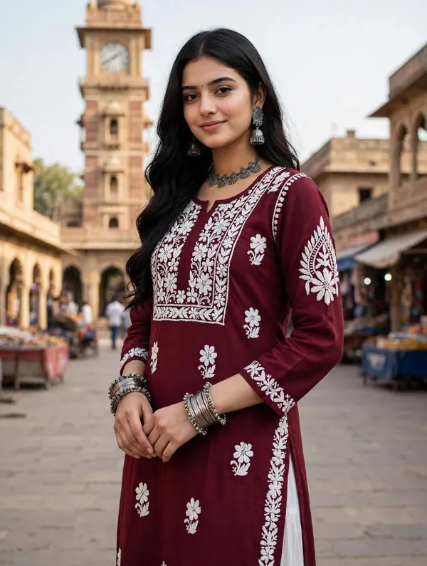 Aarohi_Hand_Work_Fine_Chikankari_Straight_Kurti_For_Women