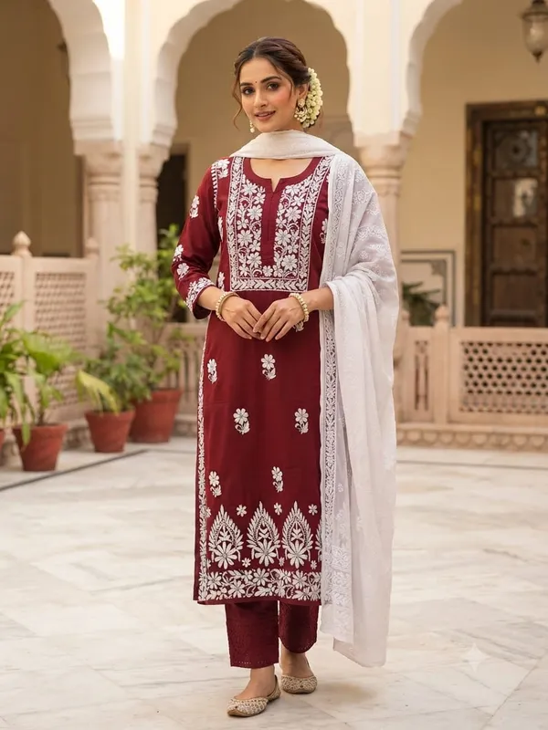 Aarohi_Hand_Work_Fine_Chikankari_Straight_Kurti_For_Women