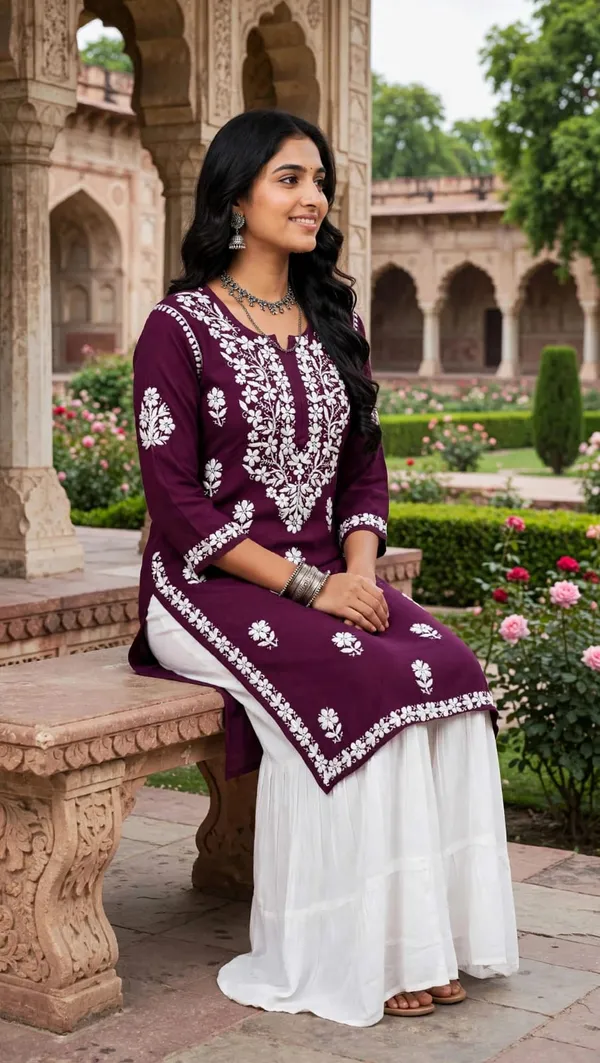 Aabroo_Hand_Work_Fine_Chikankari_Straight_Kurta_For_Women