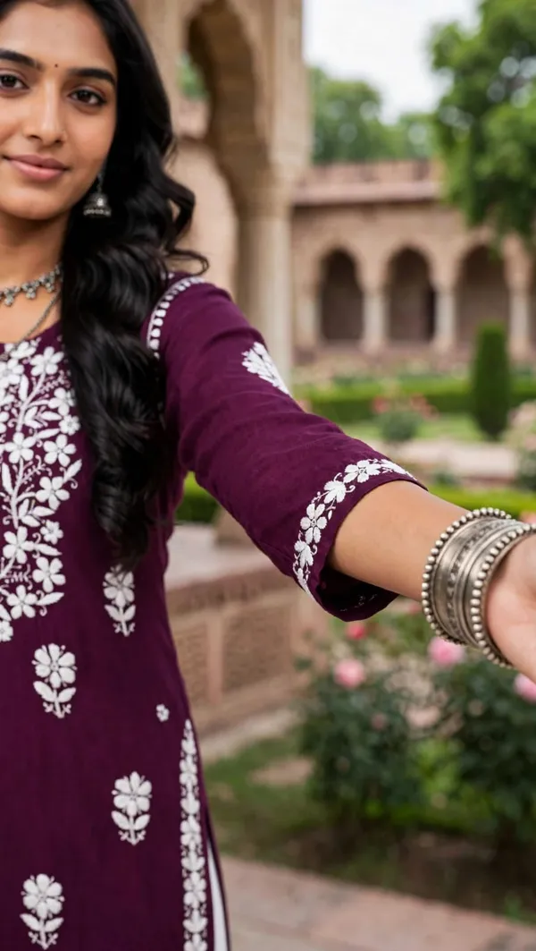Aabroo_Hand_Work_Fine_Chikankari_Straight_Kurta_For_Women
