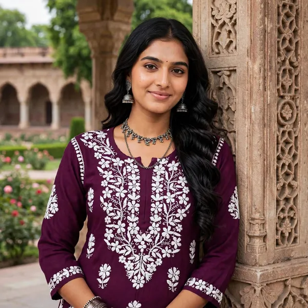 Aabroo_Hand_Work_Fine_Chikankari_Straight_Kurta_For_Women