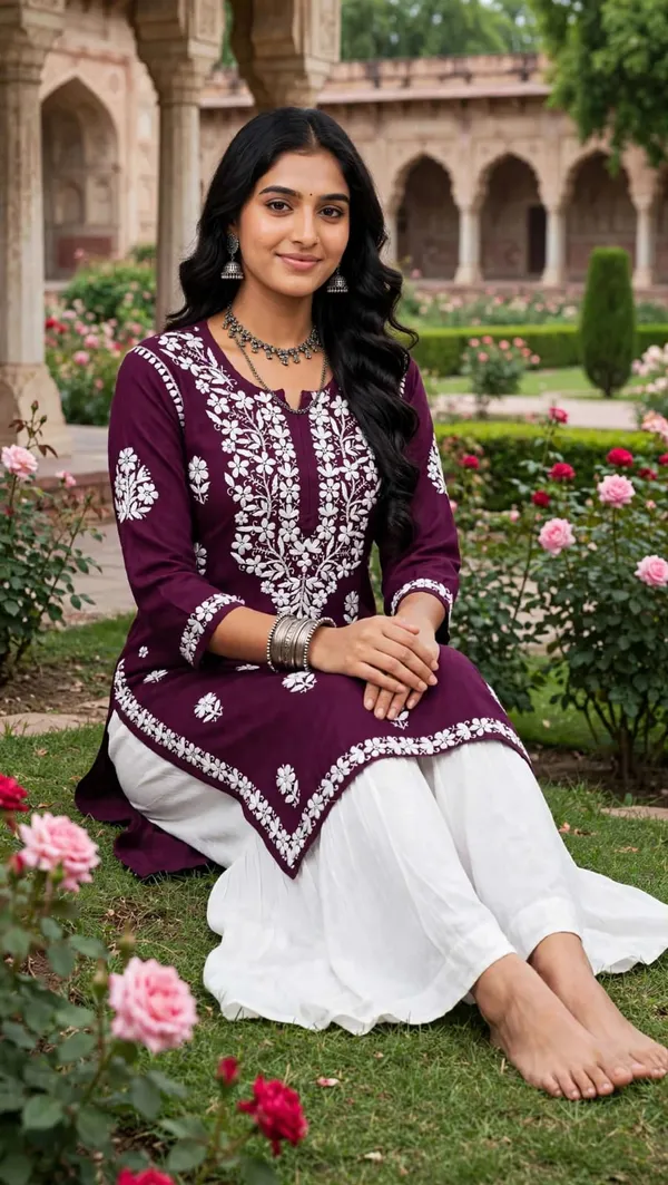 Aabroo_Hand_Work_Fine_Chikankari_Straight_Kurta_For_Women