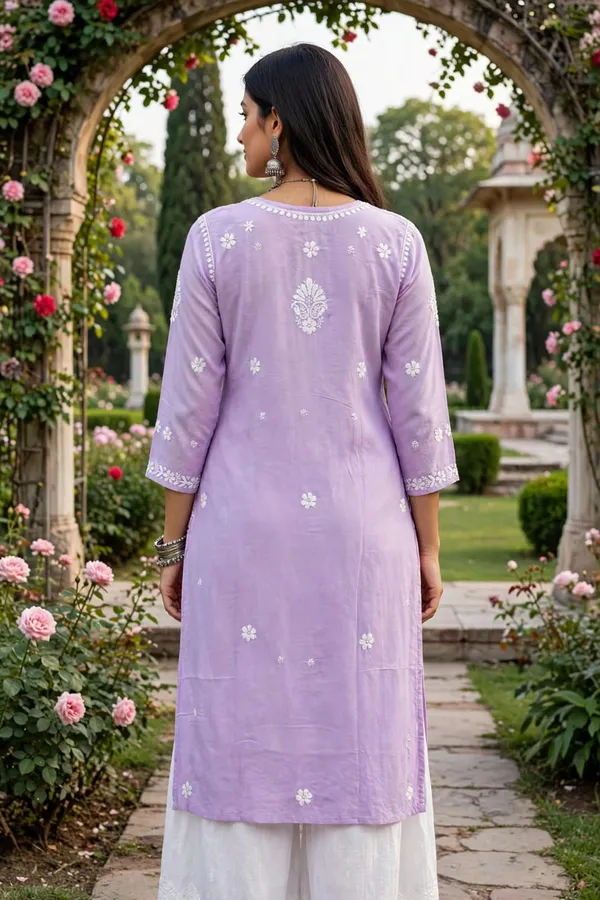 Riwayat_Hand_Work_Fine_Chikankari_Straight_Kurti_For_Women