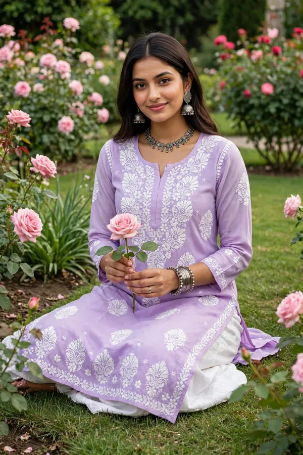 Riwayat_Hand_Work_Fine_Chikankari_Straight_Kurti_For_Women