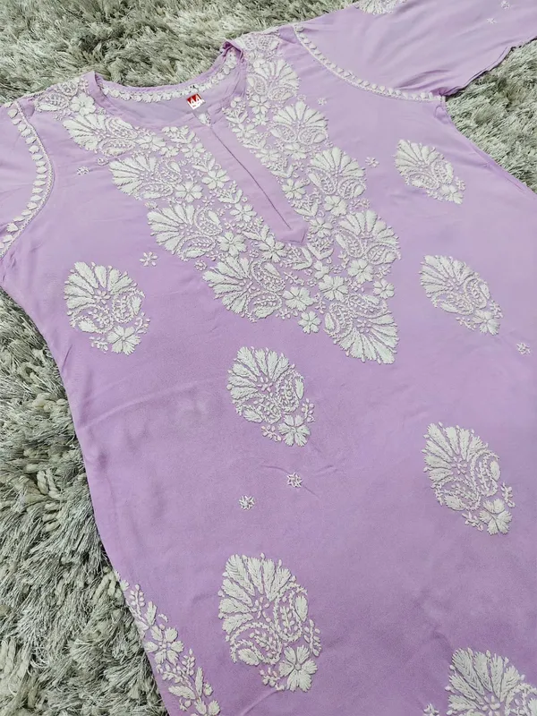 Riwayat_Hand_Work_Fine_Chikankari_Straight_Kurti_For_Women