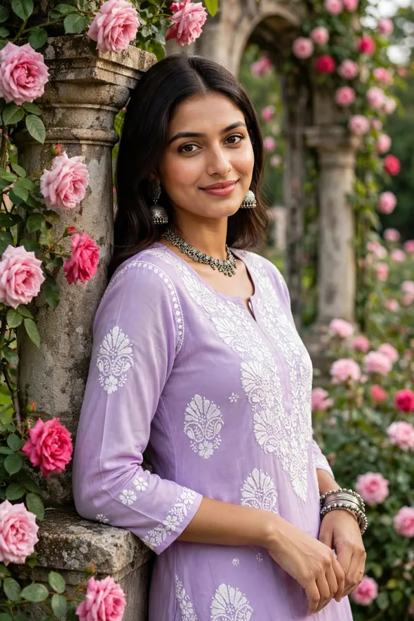 Riwayat_Hand_Work_Fine_Chikankari_Straight_Kurti_For_Women