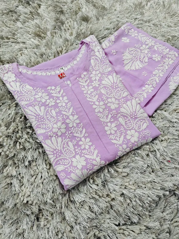 Riwayat_Hand_Work_Fine_Chikankari_Straight_Kurti_For_Women