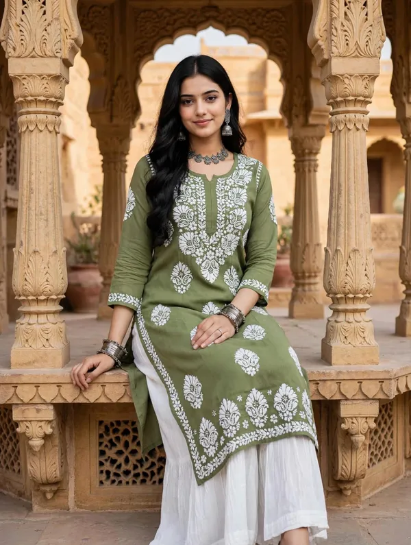 Nayab_Hand_Work_Fine_Chikankari_Straight_Kurti_For_Women