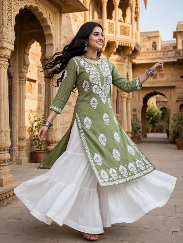 Nayab_Hand_Work_Fine_Chikankari_Straight_Kurti_For_Women