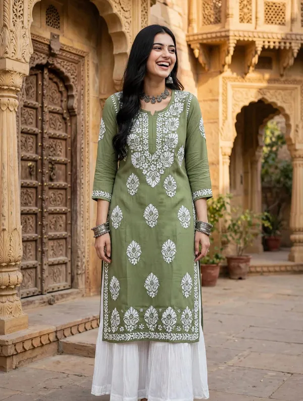 Nayab_Hand_Work_Fine_Chikankari_Straight_Kurti_For_Women