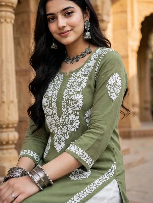 Nayab_Hand_Work_Fine_Chikankari_Straight_Kurti_For_Women