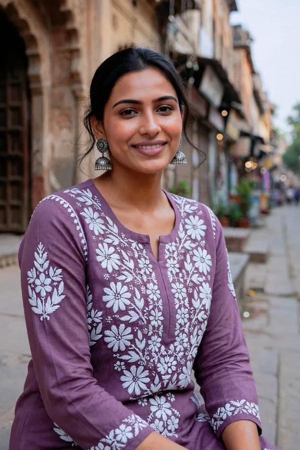 Noor-E-Ada_Hand_Work_Fine_Chikankari_Straight_Kurti_For_Women