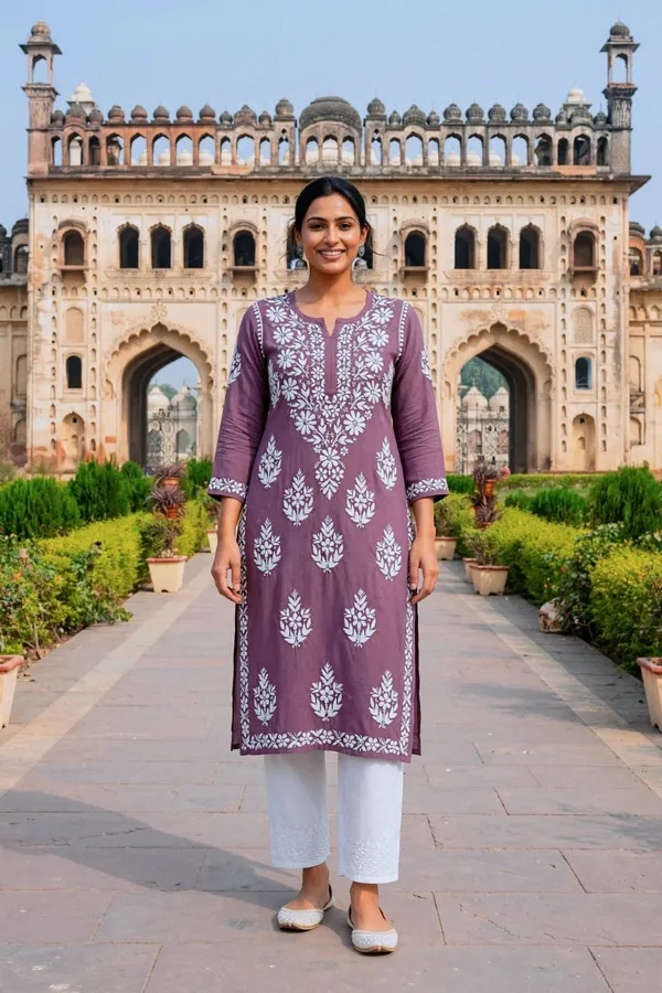 Noor-E-Ada_Hand_Work_Fine_Chikankari_Straight_Kurti_For_Women