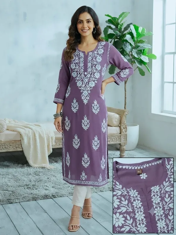 Noor-E-Ada_Hand_Work_Fine_Chikankari_Straight_Kurti_For_Women