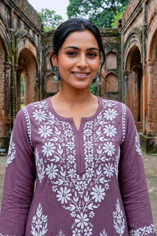 Noor-E-Ada_Hand_Work_Fine_Chikankari_Straight_Kurti_For_Women
