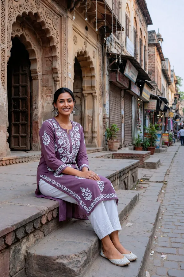 Noor-E-Ada_Hand_Work_Fine_Chikankari_Straight_Kurti_For_Women