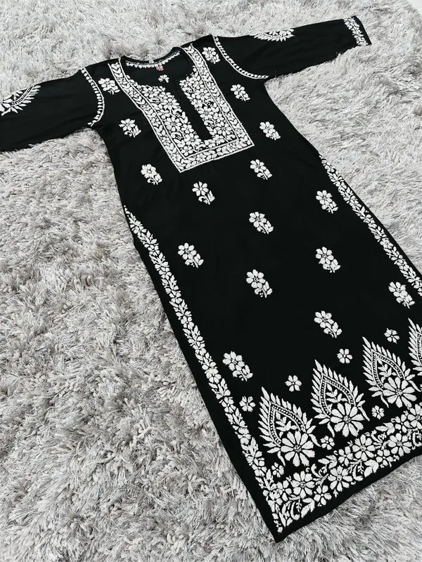 Saanvi_Hand_Work_Fine_Chikankari_Straight_Kurti_For_Women