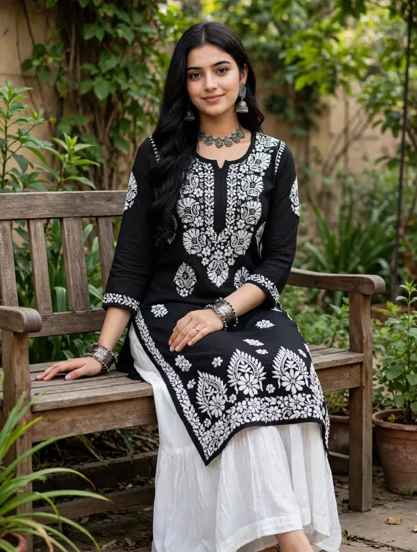 Saanvi_Hand_Work_Fine_Chikankari_Straight_Kurti_For_Women