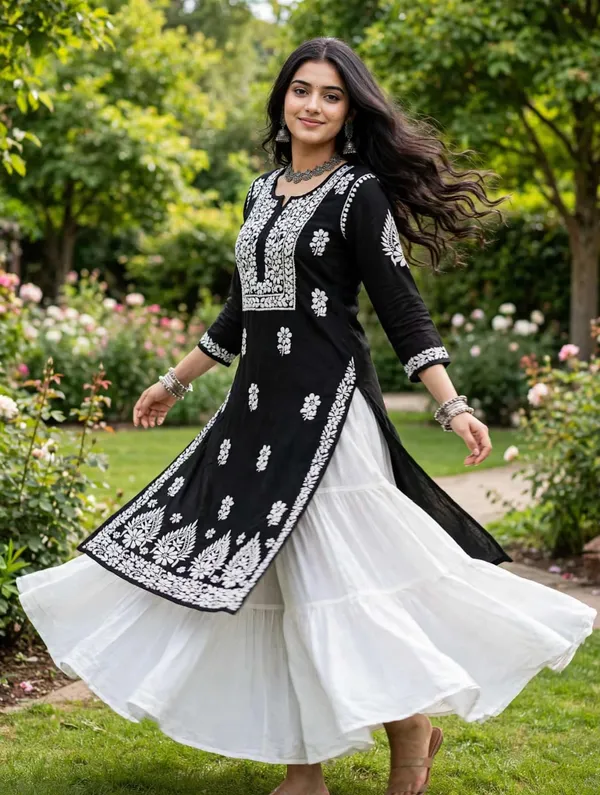 Saanvi_Hand_Work_Fine_Chikankari_Straight_Kurti_For_Women