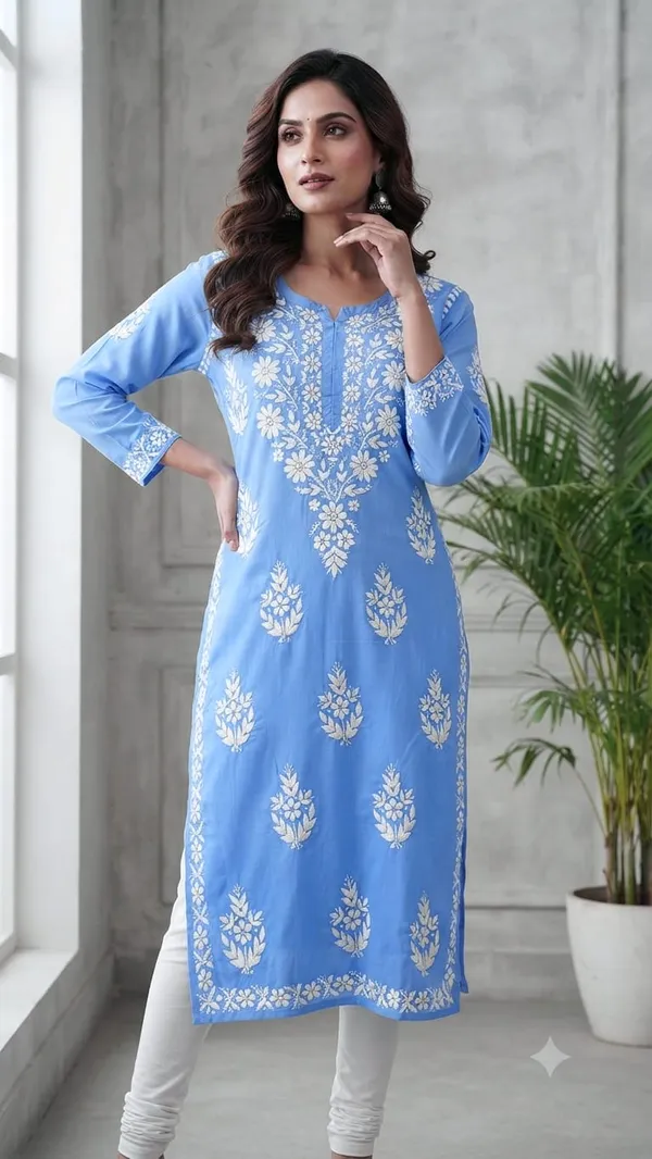 Kiara_Hand_Work_Fine_Chikankari__Straight_Kurti_For_Women