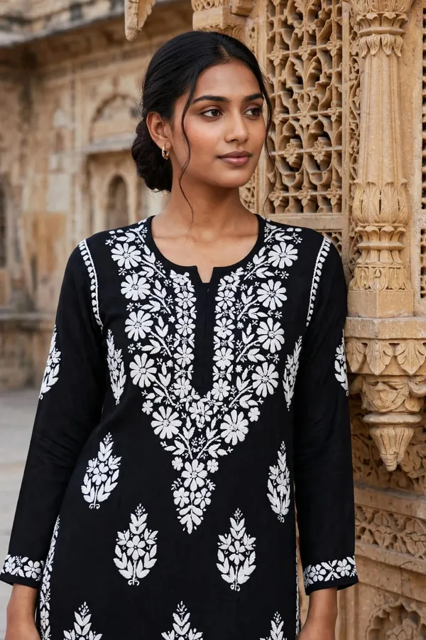 Anaya_Hand_Work_Fine_Chikankari_Straight_Kurti_For_Women