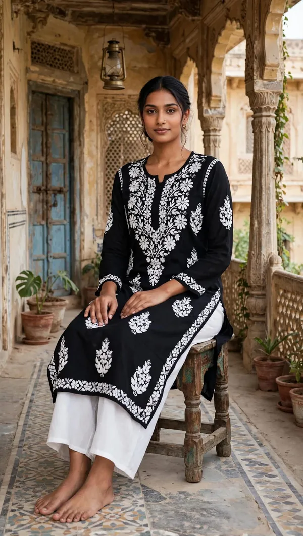 Anaya_Hand_Work_Fine_Chikankari_Straight_Kurti_For_Women