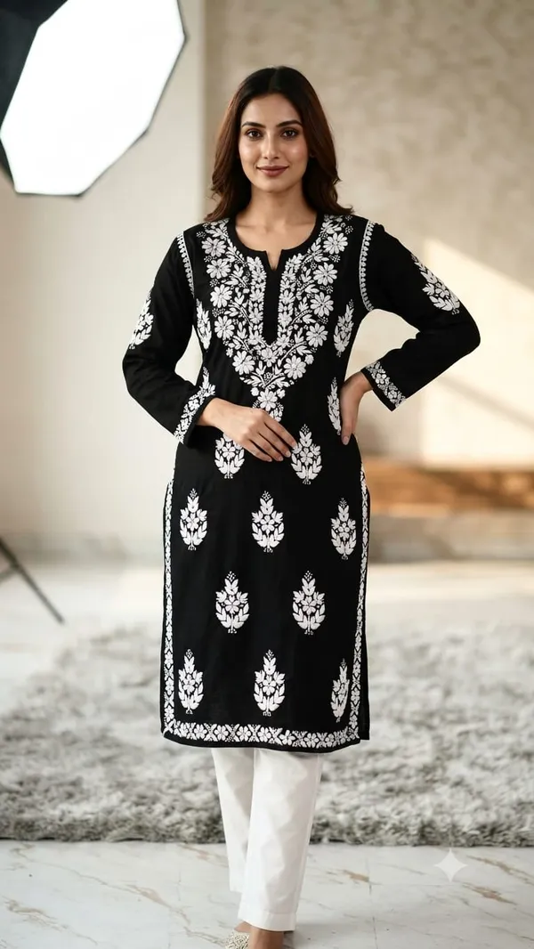 Anaya_Hand_Work_Fine_Chikankari_Straight_Kurti_For_Women