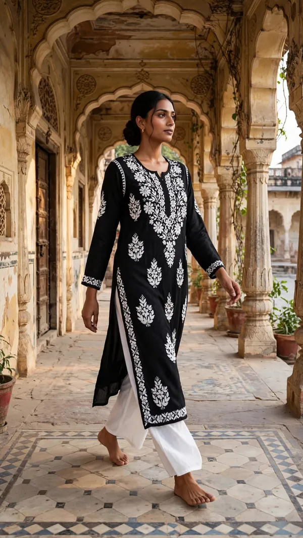 Anaya_Hand_Work_Fine_Chikankari_Straight_Kurti_For_Women