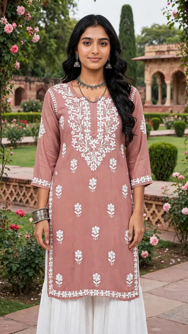 Saanvi_Hand_Work_Fine_Chikankari_Straight_Kurti_For_Women